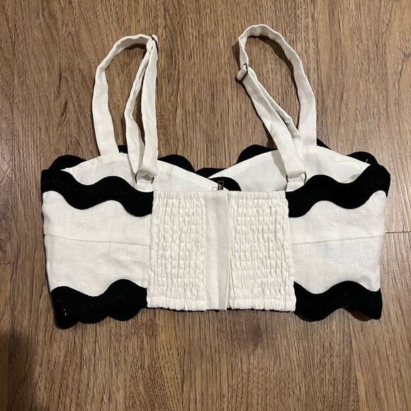 MonRenn Black and white coast crop top - Picture 4 of 6